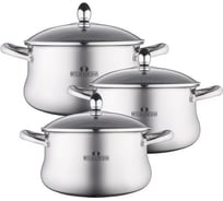 Набор посуды Bella Cucina 6 предметов, 1.9л, 4.4л, 5.6л, нерж. сталь BC-2143 2143-BC