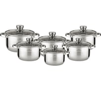 Набор посуды Bella Cucina BC-2047 12 предметов, 2.1 л, 2.9 л 2 шт, 3.9 л 2 шт, 6.6 л, нержавеющая.сталь 2047-BC
