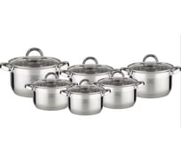Набор посуды Bella Cucina BC-2032 12 предметов, 2.1 л, 2шт 2.9 л, 2 шт 3.9 л, 6.6 л, нержавеющая сталь 2032-BC