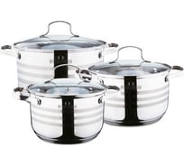 Набор посуды Bella Cucina BC-2114 6 предметов, 11.1 л, 13.5 л, 16.2 л, нержавеющая сталь 2114-BC