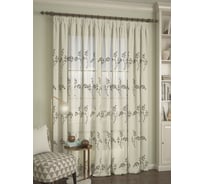 Тюль Peora белый с коричневой вышивкой, 300x260 ie 106-01 63510