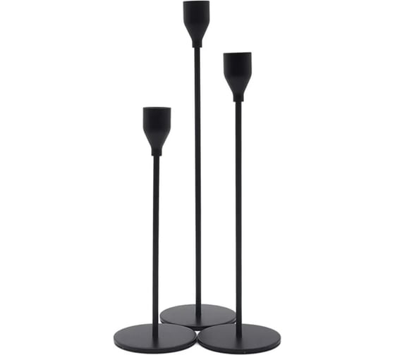 Подсвечники ZDK Homium Collection Trio, набор 3 шт, цвет черный candlestickset01 1