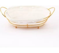 Ваза ZDK Homium Kitchen, Gold, цвет золотой, размер 31x20x9.5 см с вкладышем fruit05gold