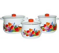 Набор эмалированной посуды Сибирские товары №11 белый Тюльпан Май N11B119 СП4752