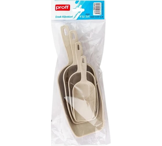 Мерная ложка PROFF PLASTIK 4 шт в упаковке бежевая пластиковая ТК-2601432
