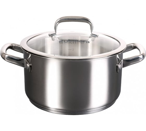 Кастрюля Kukmara LEON 3 л, 20 см, со стеклянной крышкой LN-CA3020G