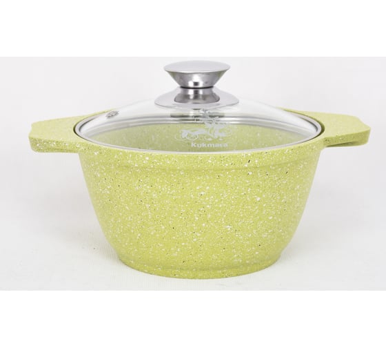 Кастрюля Kukmara Trendy style lime 1 л, со стеклянной крышкой, антипригарное покрытие к11tsl 1