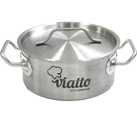 Кастрюля Viatto Commercial нержавеющая сталь с тройным дном 200x90 мм объем 3 л с двумя ручками 101341 62069