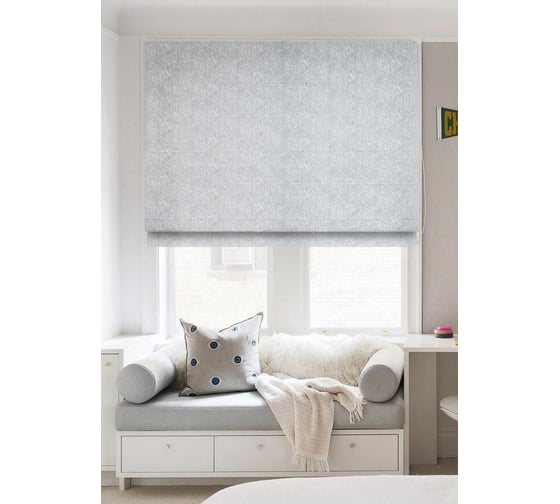 Римская штора Эскар Sabina, нежно-серый, цепочный механизм, 60x160 см 238060160 1