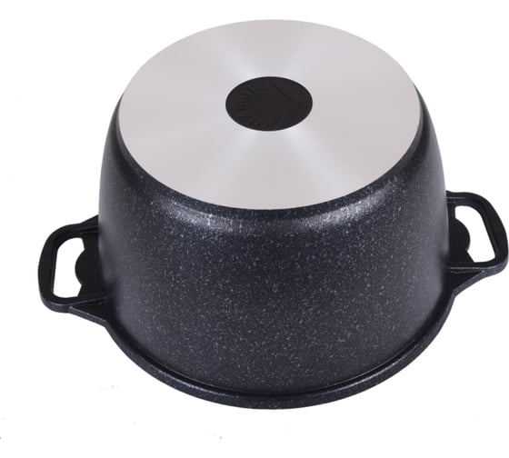 Кастрюля Kukmara 10 л, со стеклянной крышкой, антипригарное покрытие, темный мрамор кмт102-1а