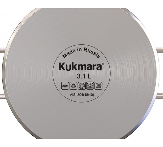 Сотейник Kukmara SAFIA 3.1 л, 24 см, со стеклянной крышкой SF-STP3124G
