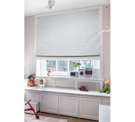 Римская штора Эскар Velia нежно-серый, цепочный механизм, 60x160 см 240060160