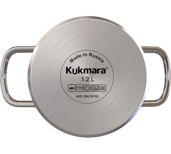Кастрюля Kukmara SAFIA 1.2 л, 16 см, с металлической крышкой SF-CA1216M