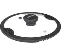 Крышка из термостойкого стекла с силиконовым ободом VENSAL gris clair 28 см VS4305