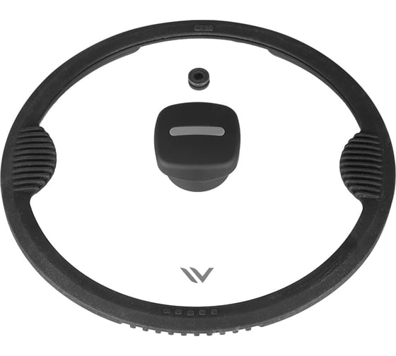 Крышка из термостойкого стекла с силиконовым ободом VENSAL gris clair 28 см VS4305