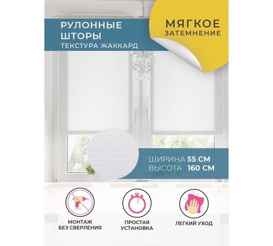 Рулонная штора Decofest Апилера Мини белый 55x160 см А0000019903 1