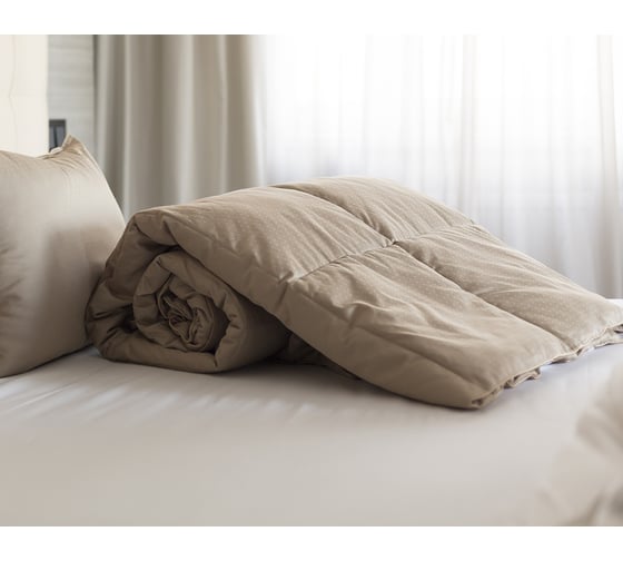 Стеганое одеяло Мягкий сон latte cotton aeroflex, night aura, 205x172, бежевый ОЛ_NA-25402у
