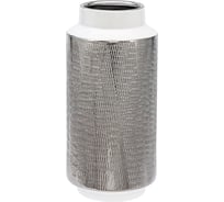 Декоративная ваза Вещицы контраст, 140х140х300, белый с серебром Cha11-L