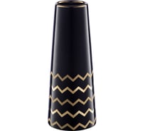Декоративная ваза Вещицы арт деко, 100х100х250, черный с золотом Cha4