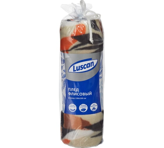 Плед Luscan орнамент растительный флис 130x150 см разноцветный 1437307
