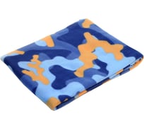 Плед Luscan орнамент камуфляж флис 130x150 см голубой 1437302