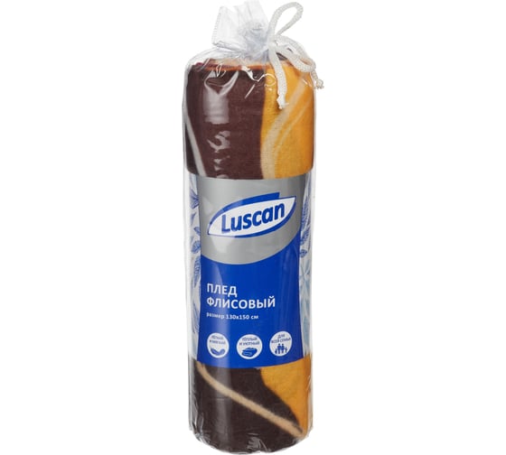 Плед Luscan орнамент абстрактные волны флис 130x150 см разноцветный 1437300