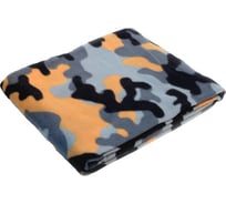 Плед Luscan орнамент камуфляж флис 130x150 см серый 1437303