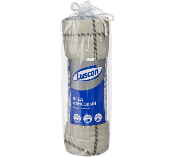 Плед Luscan орнамент клетка флис 130x150 см зеленый 1437297