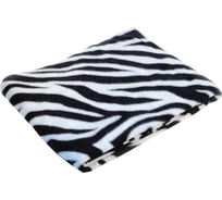 Плед Luscan орнамент полосатая зебра флис 130x150 см черный-белый 1437301