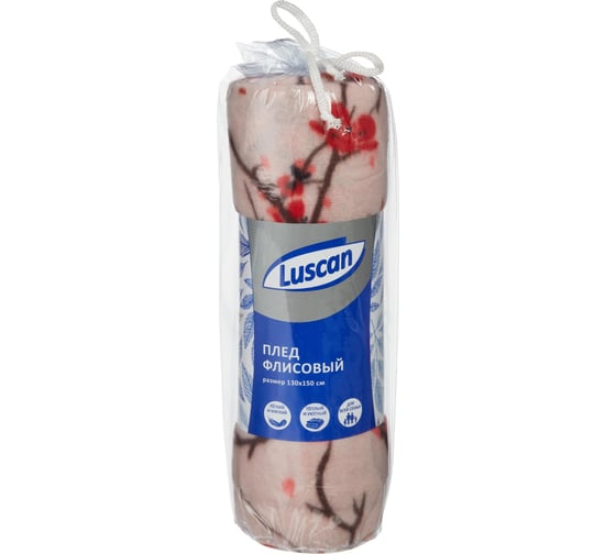 Плед Luscan орнамент ветки сакуры флис 130x150 см разноцветный 1437305