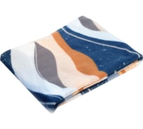 Плед Luscan орнамент морские волны флис 130x150 см разноцветный 1437299