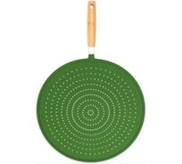 Антиразбрызгиватель для сковороды Boverri зеленый, 32 см, ручка дерево 10882