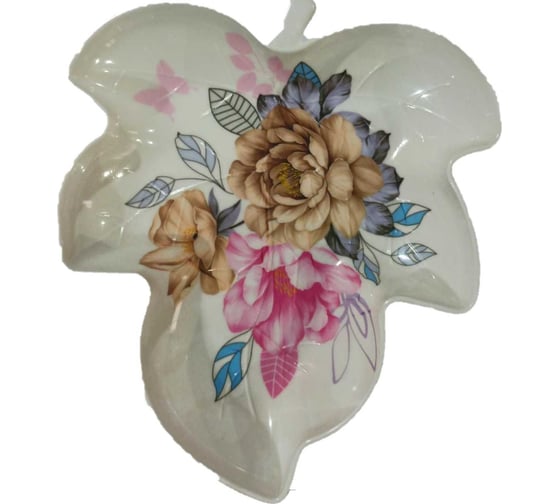 Блюдо для сервировки закусок и фруктов Beroma кленовый лист, 24x27x3 см, коричневые розы 07712655 1