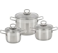 Набор Катюша София 6 предметов, кастрюли 7,0/10,5/12,0л, стек.крышка 9901-907-0