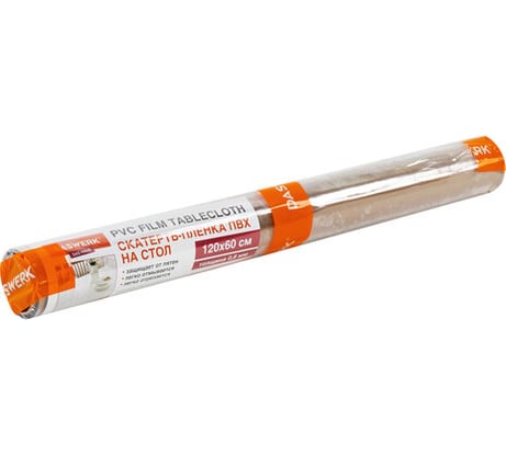 Коврик-подкладка DASWERK ПВХ скатерть прозрачная, гибкое/мягкое стекло, 120x60 см, 0.8 мм 607878