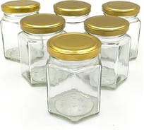 Набор банок ЛЕТО стеклянные под твист-офф d58мм 0.165л шестигранник с крышкой 6шт 98177