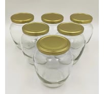 Набор банок ЛЕТО стеклянные под твист-офф d82мм 0.72л амфора с крышкой 6шт 97515