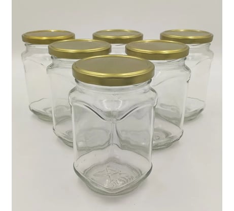 Набор банок ЛЕТО стеклянные под твист-офф d82мм 0.72л кубик с крышкой 6шт 97517
