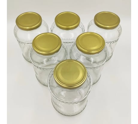 Набор банок ЛЕТО стеклянная под твист-офф d82мм 1.5л венгерка с крышкой 6шт 97519