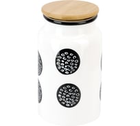 Банка для сыпучих продуктов Nouvelle с бамбуковой крышкой, bianco nero, 1300 мл 2631099