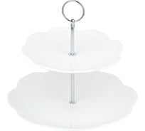 Блюдо-этажерка Nouvelle, фруктовница, 2-х ярусная, маршмеллоу, 26,5x26,5x23 см 0530308