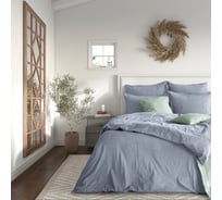 Комплект постельного белья Verossa Melange Евро, с наволочками 50x70 см, 70x70 см Indigo 775866