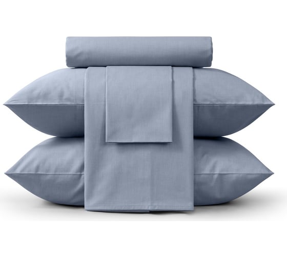 Комплект постельного белья Verossa Melange Евро, с наволочками 50x70 см, 70x70 см Indigo 775866