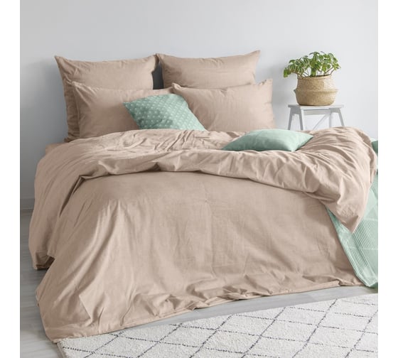 Комплект постельного белья Verossa Melange Евро, с наволочками 50x70 см, 70x70 см Praline 775864