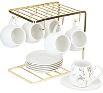 Чайный набор Nouvelle 5th avenue, 12 предметов на 6 персон, на металлической подставке, 280 мл 1400039