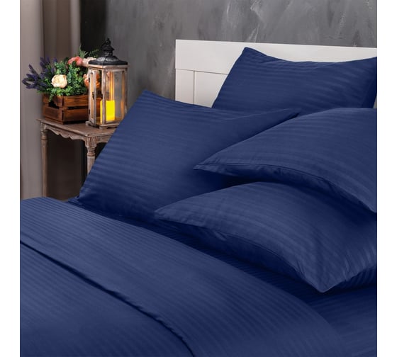 Комплект постельного белья Verossa Stripe полутораспальный, с наволочками 50x70 см Indigo 738042