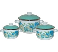 Набор СТАЛЬЭМАЛЬ №19 Голубой лотос из 3 предметов, белоснежный 6KA191M СП3558