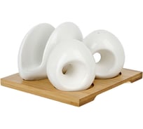 Набор для специй Nouvelle naturel, салфетница, бамбуковая подставка, 13,5x13,5 см 2631044