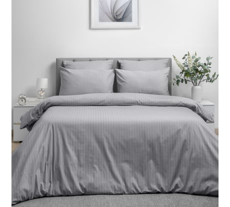 Комплект постельного белья Волшебная Ночь Gray Cloud поплин, двуспальный, с наволочками 50/70 782124