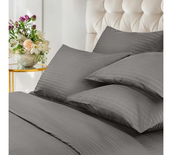 Комплект постельного белья Verossa Stripe двуспальный, с наволочками 50x70 см Gray 738010